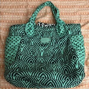 Marc by Marc Jacobs Pretty Nylon Tate Tote bag in a teal green multi-color